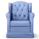 Ver imagem 6 de Poltrona de Amamentação Fixa com Puff Letícia Sintético Azul - Phoenix Phoenix Baby