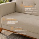 Ver imagem 4 de Sofá Living Madri 180cm 3 Lugares Molas Assento Espuma D23 - Bege