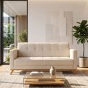 Ver imagem 1 de Sofá Living Madri 180cm 3 Lugares Molas Assento Espuma D23 - Bege
