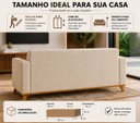 Ver imagem 6 de Sofá Living Madri 180cm 3 Lugares Molas Assento Espuma D23 - Bege