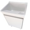 Gabinete Para Lavanderia 53cm Com Tanque 34 Litros + Sifão Tanque: Branco - 4