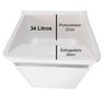 Gabinete Para Lavanderia 53cm Com Tanque 34 Litros + Sifão Tanque: Branco - 3
