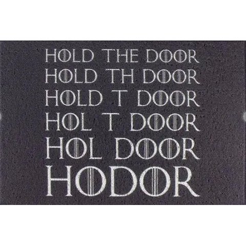 Capacho Tapete Game Of Thrones Hold The Door 2 60x40 Cm Fundo Cinza