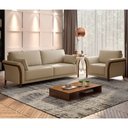 Ver imagem 2 de Kit Sofá Living 3 Lugares e Poltrona 102cm Pés Madeira Roya M22 Linho Bege - Mpozenato