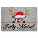 Ver imagem 1 de Tapete Capacho Feliz Natal Rena 60x40cm Cinza
