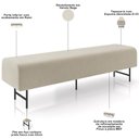Ver imagem 7 de Puff Recamier Decorativo com Pés Industrial 140cm Novara P05 Veludo Bege