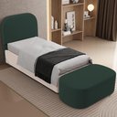 Ver imagem 2 de Cabeceira Cama Box 100cm Lanna com Puff Recamier Doha W01 Suede Verde Musgo - Lyam Decor