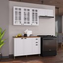 Ver imagem 1 de Cozinha Modulada 3 Peças com Vidro MDF Bari Branco