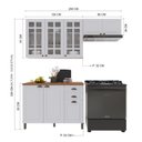 Ver imagem 3 de Cozinha Modulada 3 Peças com Vidro MDF Bari Branco
