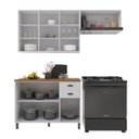 Ver imagem 4 de Cozinha Modulada 3 Peças com Vidro MDF Bari Branco