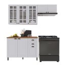 Ver imagem 2 de Cozinha Modulada 3 Peças com Vidro MDF Bari Branco