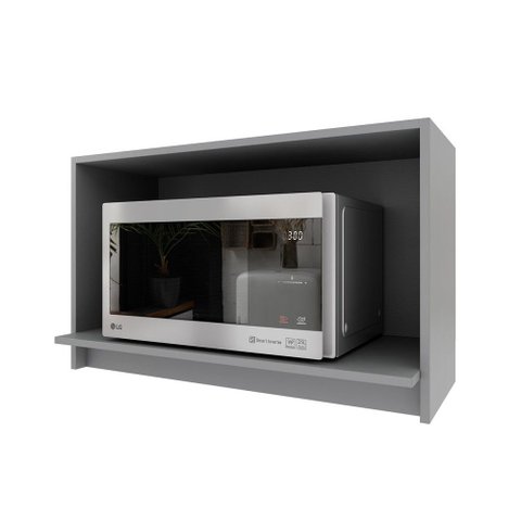 Armário Aéreo Cozinha 80 cm Bariloche 100 % MDF 6225.33 Titânio Fosco - Indekes