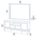 Ver imagem 6 de Conjunto Rack 60812m + Painel 50513 para Sala Pés Luiz Xv 2 Gavetas 2 Portas - Branco/imbuia