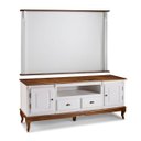 Ver imagem 1 de Conjunto Rack 60812m + Painel 50513 para Sala Pés Luiz Xv 2 Gavetas 2 Portas - Branco/imbuia