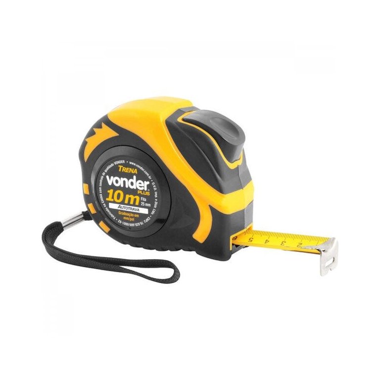 Trena Curta de Aço Autotrava 10 M X 25 Mm Vonder Plus