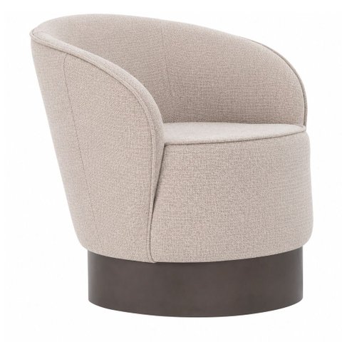 Poltrona Fixa Base Aço Serene Linho Bege - Sallar Home