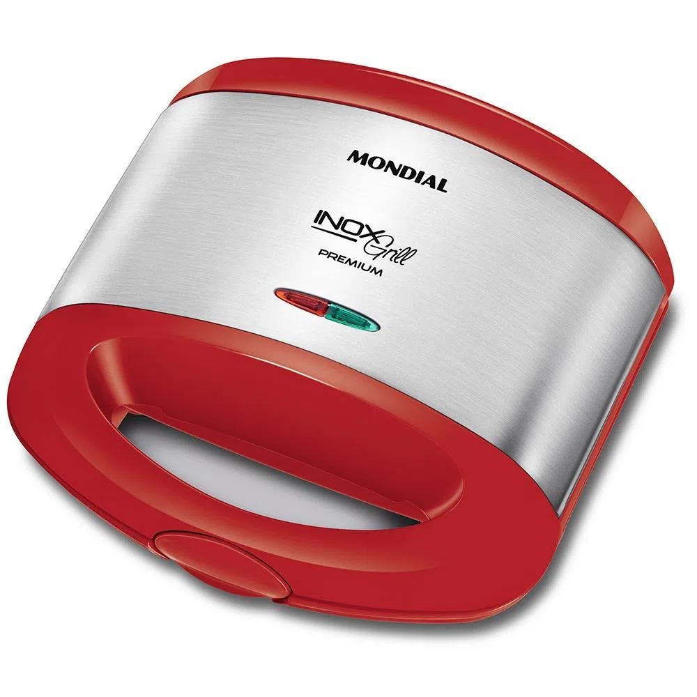 Sanduicheira Grill Mondial Inox Red 127v S-19 2 em 1 800w