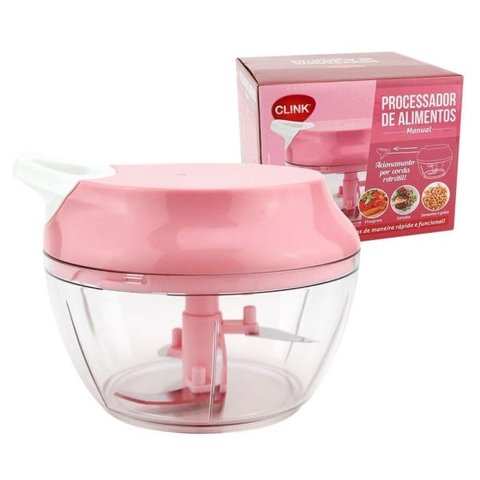 Processador De Alimentos Manual Triturador Cortador 3 Laminas Inox - Clink ROSA