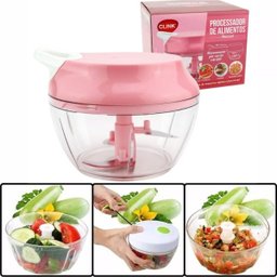 Processador De Alimentos Manual Triturador Cortador 3 Laminas Inox - Clink ROSA - 2