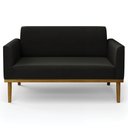 Ver imagem 7 de Sofá Namoradeira Base Madeira Castanho Maressa Suede Preto - Ibiza