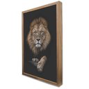 Ver imagem 4 de Quadro Decorativo Leão de Luxo em Moldura Caixa Tacolado Moldura Trad 1cm Madeira Escura com Vidro 3