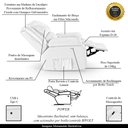 Ver imagem 3 de Poltrona do Papai Reclinável Sala de Cinema Barcelona Power Touch Massagem Usb Pu Branco G23 Encantu