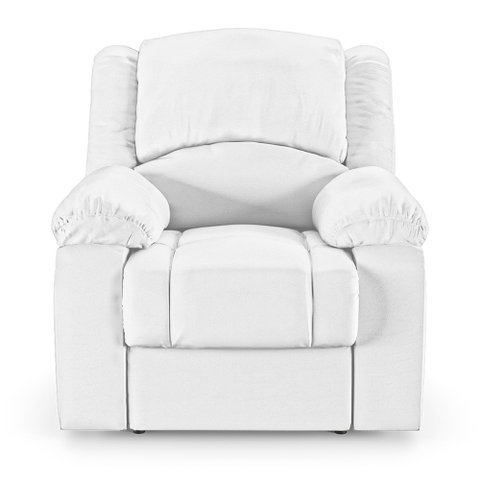 Poltrona do Papai Reclinável Sala de Cinema Barcelona Power Touch Massagem Usb Pu Branco G23 Encantu