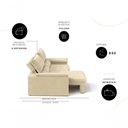 Ver imagem 2 de Sofá com Chaise Ravena 3 Lugares Retrátil Reclinável 200cm Bege Suede
