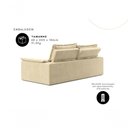 Ver imagem 3 de Sofá com Chaise Ravena 3 Lugares Retrátil Reclinável 200cm Bege Suede