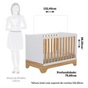 Ver imagem 5 de Berço Americano Popy Retrô 3 em 1 Branco Brilho/amêndoa com Colchão Baby Physical - Móveis
