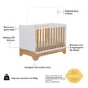 Ver imagem 3 de Berço Americano Popy Retrô 3 em 1 Branco Brilho/amêndoa com Colchão Baby Physical - Móveis