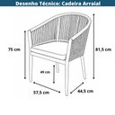 Ver imagem 4 de Cadeira Arraial Alumínio Fendi Encosto Trama Corda Náutica Almofada Impermeável Fendi