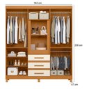 Ver imagem 7 de Guarda Roupa Casal + Cômoda New Fusion 10 Portas 6 Gavetas MDF Cinamomo Off White Albatroz Móveis