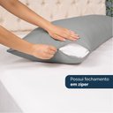 Ver imagem 2 de Fronhas para Travesseiro de Corpo Slim 1,50m X 50cm 2 Unidades - Cinza