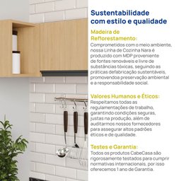 Armário Aéreo Porta Basculante Canto Reto Nara CabeCasa MadeiraMadeira - 9