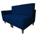 Ver imagem 2 de Poltrona Decorativa Alicia Lado Direito Suede Azul Marinho Pés Madeira Mz Decor