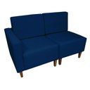 Ver imagem 1 de Poltrona Decorativa Alicia Lado Direito Suede Azul Marinho Pés Madeira Mz Decor