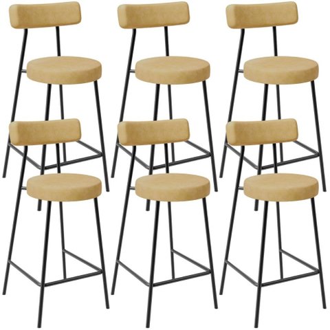 Kit 06 Banquetas Baixa para Cozinha Sala de Jantar Bar Bancada Milão L02 Couríssimo Fendi - lyam dec