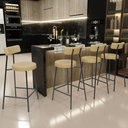 Ver imagem 2 de Kit 06 Banquetas Baixa para Cozinha Sala de Jantar Bar Bancada Milão L02 Couríssimo Fendi - lyam dec
