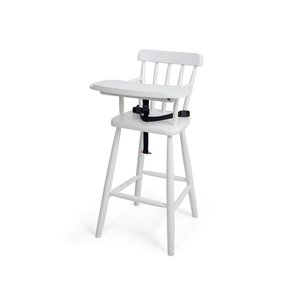 Cadeira de Alimentação Infantil em Madeira Maciça:branco Fosco