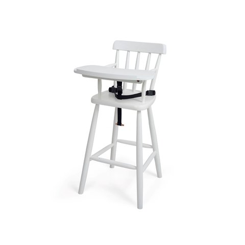 Cadeira de Alimentação Infantil em Madeira Maciça:branco Fosco