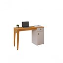 Ver imagem 1 de Escrivaninha Mesa de Estudo Helo 1 Gaveta com 1 Porta Jcm Moveis Cinamomo/off White