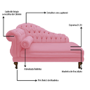 Ver imagem 3 de Recamier Divã Namoradeira Larissa 185cm Direito de Quem Senta Suede Rosa Barbie - Incasa Decor