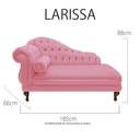 Ver imagem 4 de Recamier Divã Namoradeira Larissa 185cm Direito de Quem Senta Suede Rosa Barbie - Incasa Decor