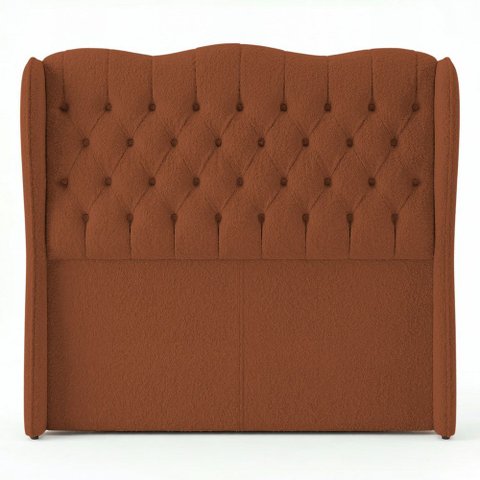 Cabeceira Cama Box Queen Size Alora 160cm Estofada Capitonê Moderna Bouclê Terracota - Desk Design
