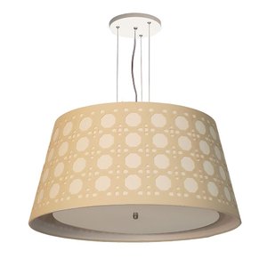 Luminaria de Teto Pendente Cone Recorte Palha 50x25 Bege