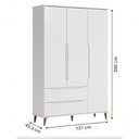 Ver imagem 3 de Roupeiro Infantil Lunna 100% Mdf Estilo Retrô - Branca