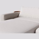 Ver imagem 2 de Sofá Ibiza sem Caixa com Super Chaise 2,04m em Linho Off White Areia e Corino Marrom - Home Mobily