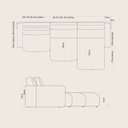 Ver imagem 6 de Sofá Ibiza sem Caixa com Super Chaise 2,04m em Linho Off White Areia e Corino Marrom - Home Mobily