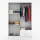 Ver imagem 3 de Guarda-Roupa Solteiro 4 Portas 2 Gavetas Atalaia Branco